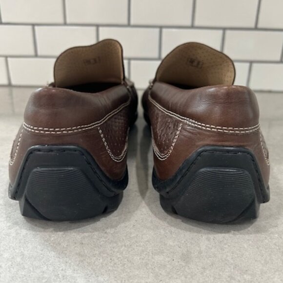 Ecco Men\'s Brown Genuine Leather Perforated Loafers Sz 11 Excellent main image 5